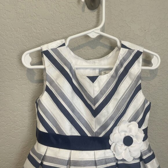 Jona Michelle Toddler Girls Special Occasion Dress Sleeveless Blue 3T Holiday - Picture 3 of 10